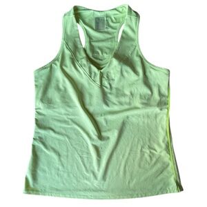 Lucky in Love Women's V-Neck Tank with Bra Highlighter Green / Yellow, Large